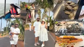 Goa day 3🏖️बघीतले Dolphin आणी खाल्ले खुप मासे😋#dolphin ￼#lobster #crab #foodie #viralvideo #travel 