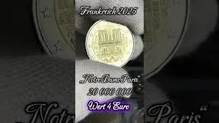 Frankreich 🇫🇷, 2 Euro 2025 - Notre Dame Paris #coin #rare #money #cool #samlung #coincollecting