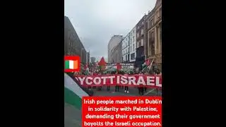 Irish people marched in Dublin in solidarity with Palestine,#freepalestine #freepalestine#boycott.🇵🇸