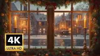 Magical Victorian Christmas Window | 4K Christmas Window | Christmas Music | Scrensaver | Wallpaper