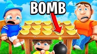 Cheating in ROBLOX BOMB CHIP to Prank My Family!