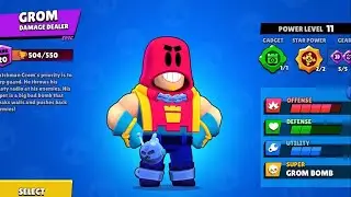 Grom Overview, Voice Lines, Icon And Pins -Brawl Stars