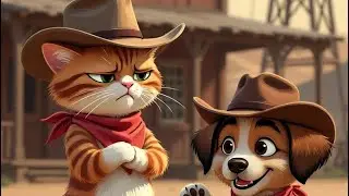 Cowboy Cat & Puppy Ride Into the Sunset 🤠🐱🐶 | Heartwarming Cartoon