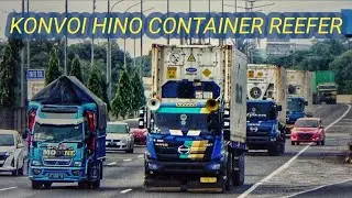 KONVOI HINO KONTAINER REEFER | AKTIFITAS TRUK DI JALAN TOL KM 53 JORR