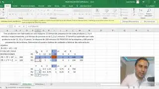 ´PROGRAMACION LINEAL PROBLEMA 2 METODO SIMPLEX - EXCEL