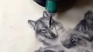 Tattoo tutorial (wolf 🐺 77.9tattoo) 서울타투 seoultattoo 동물타투 animaltattoo #wolftattoo