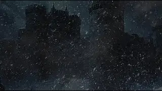 Howling Snowstorm Winds Encircle A Forgotten Castle Beneath A Dark And Frozen Winter Night Sky