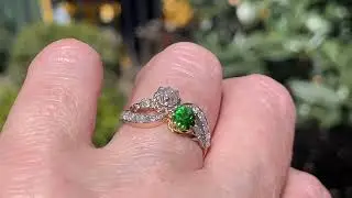 Edwardian GIA Russian DEMANTOID Garnet Old Mine DIAMOND Crossover 