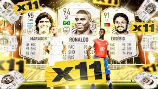 What do you get from 11 Guaranteed Base or Mid Icon Packs?