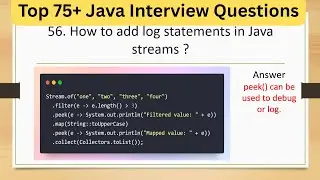 Top 75+ Tricky Java Interview Questions - How to add log statements in Java streams #javaprogramming
