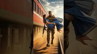 An Indian Army jawan heard her voice and risked his life to save her 💔🪖 #train #desert #army #shorts
