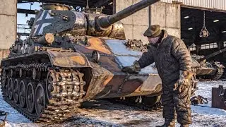 ASMR Tank Restoration Full Rebuild of Soviet T-34 Tank 1943 |Abandoned Snow Jungle to Restored Beast