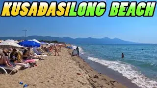 Kuşadası Long Beach walking tour - Kusadasi - Turkey (4k)