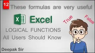 Logical functions / formulas in excel | And | Or | Not | Isnumber | Istext | Iserror | Iferror