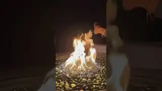 Night time outdoor fire pit