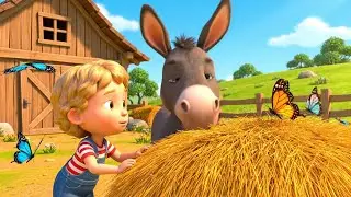 Shy Donkey Peeked Behind the Haystack 🐴 | Nursery Rhymes for Kids & Baby Songs