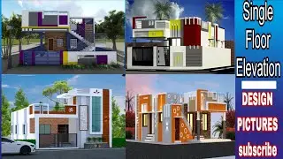 Elevation for single floor house//House front elevation design photos//DESIGN PICTURES 
