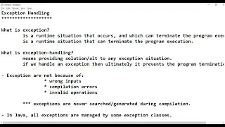 Exception Handling in Java : Part-1