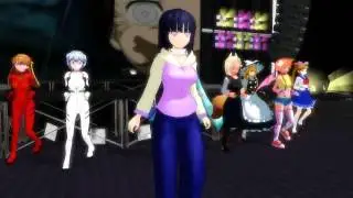 MMD Anime Girls ~ Hinata - Rei singing (Evangelion - Naruto Shippuden)
