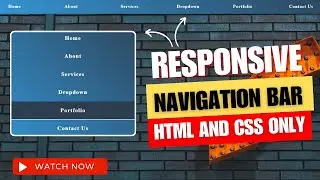 How to Create Responsive Navigation Bar using HTML and CSS | Responsive Menu Bar