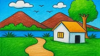 ​How to Draw Beautiful Scenery for Beginners 🎨 | Easy Nature Drawing Step by Step