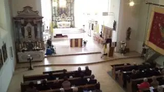 Zeiskamer Orgelspaziergang - Martin Erhard erl&auml;utert Spendenziel f&uuml;r die katholische Kirche