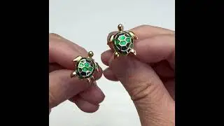 Sea Turtle Cufflinks Tropical Turtle 3D Ocean Gold Jay Pins