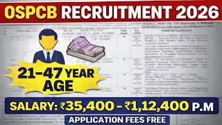 State Polution Control Board Recruitment 2026 | New Job Vacancy 2026 Odisha| Odisha Govt jobs 