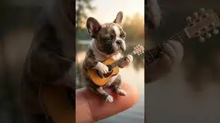 Tiny Sad Dog Playing Guitar &ndash; Will You Cheer This French Bulldog Up?🥹🫂 #ai