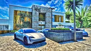 Tesla Model S vs Porsche Taycan Turbo in GTA 5|  Let's Go to Work| GTA 5 Mods| 4K