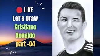 Cristiano Ronaldo Pencil Portrait Final Live | Hair & T-Shirt Shading | Part 4