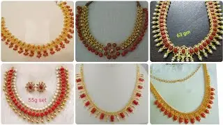 coral beads embrold designs gold necklace designs with weight//shortnecklace-2023.