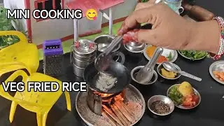 MINIATURE COOKING 😁🔪 VEG FRIED RICE recipe 😋 #miniaturepakwan 