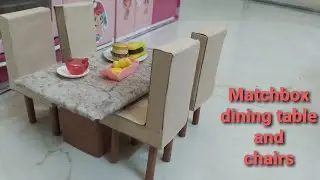 How to make miniature diningtable chairs with matchbox # Matchbox furniture # Dollhouse Furniture