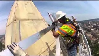 Raw: View Atop Washington Monument Scaffolding