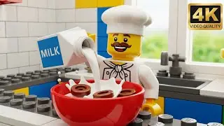 Real Milk Pouring into a LEGO Cereal Bowl 🥣🥛