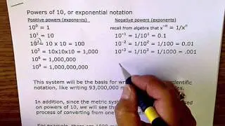 Introduction to powers of 10 & the metric system