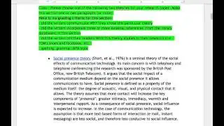 Explanation of Social Presence Theoretical Framework