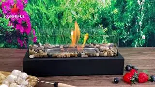 4 Glass Rectangle Fire Pit