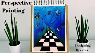 How To Draw 1-Point Perspective | Perspective Drawing | Perspective Painting | Perspective