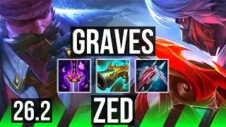 GRAVES vs ZED (JGL) | Good KDA: 19/1/6 | KR Challenger | 26.2