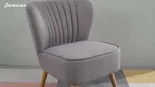 Linen Retro Occasional Chair ,Bedroom Lounge Fabric Accent Chair