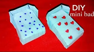 DIY easy paper bed doll house furniture  easy to make DIY how to make a paper craft ideas for kids
