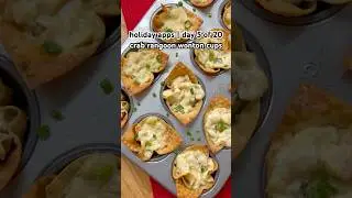 Crab Rangoon Wonton Cups 🦀🧀 Recipe in Comments ⭐️