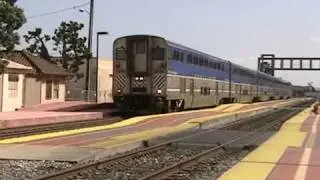Amtrak 579 Stops at Santa Ana with Cab Car 6907