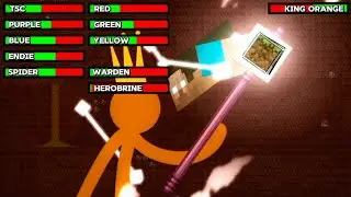 King orange vs herobrine | The King - AVM shorts ep 30 battle with healthbars