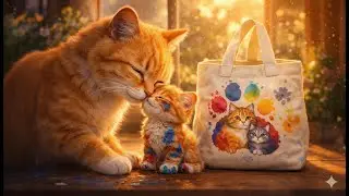 Ginger Kitten Paints A Surprise Family Portrait For Mama Cat 🎨🖼️💖