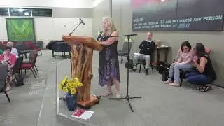 Mary Rider Recites Poem At Plowshares Celebration in Raleigh NC, 10-11-2019 MVI 3194