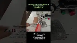 Automatic Shirt Cuff/Collar Stand Hemming Machine ZD-7300A-BXK #shirtsewingskill #garments #sewing