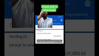 This guy did the Chase bank glitch and is almost 39K in debt 🏦 #Chasebank #glitch